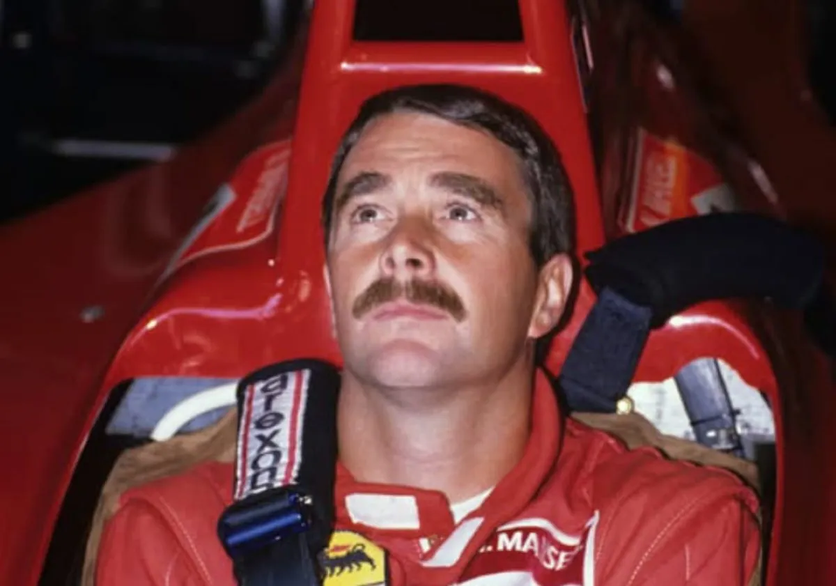 Nigel Mansell a bordo della Ferrari