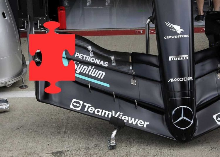 mercedes f1 pezzo puzzle mancante