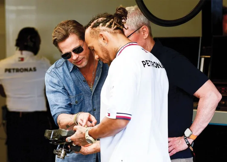 Lewis Hamilton e Brad Pitt