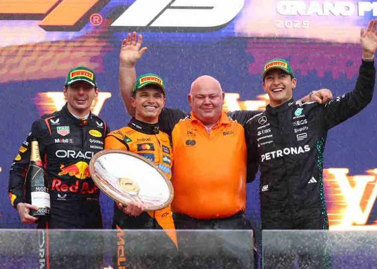 Norris, Verstappen e Russell sul podio in Australia