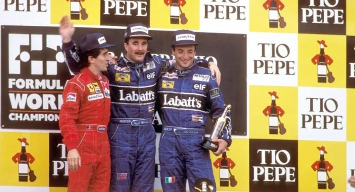 Il podio del GP di Spagna del 1991