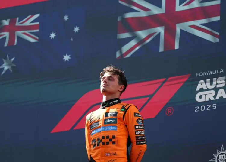 Lando Norris sul gradino più alto del podio in Austria