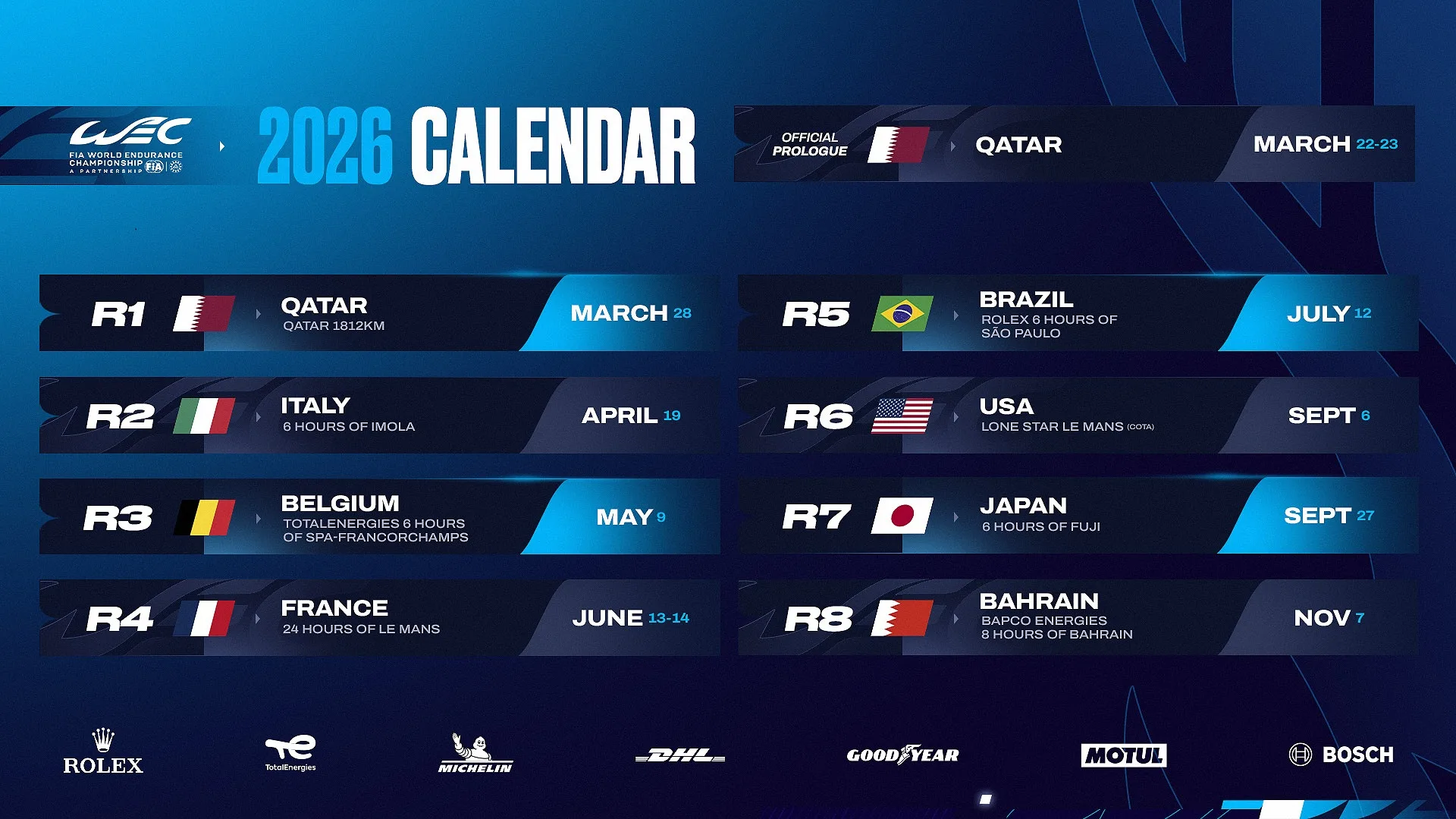 calendario fia wec 2026
