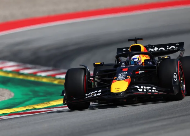 Max Verstappen alla guida della Rb21