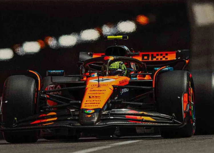 Lando Norris sul tracciato di Monaco