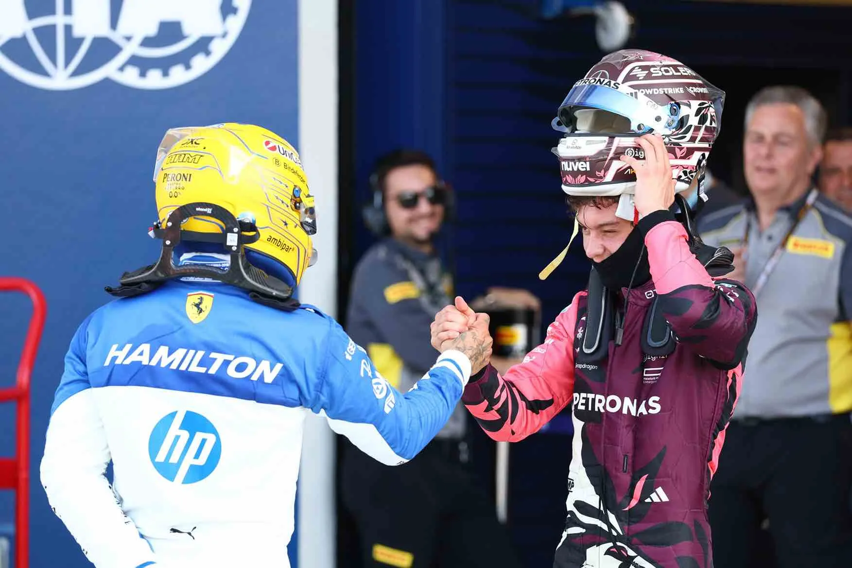 Lewis Hamilton ed Andrea Kimi Antonelli 